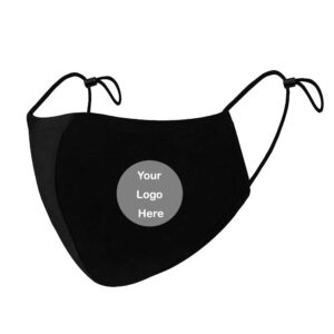 Customized Black Cotton 4 Layer Face Masks With Logo Pack Of 5