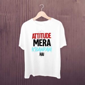 Man Printed T-shirt Attitune Mera Khandani Hai