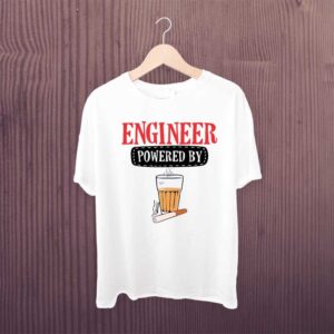 Man Printed T-shirt Engineer Powered By