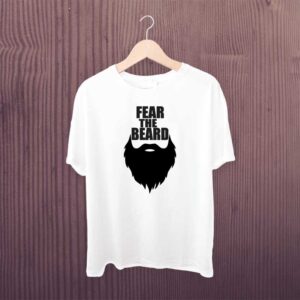 Man Printed T-shirt Fear The Beard