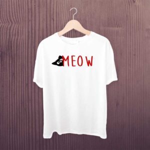 Man Printed T-shirt Meow Meow