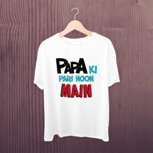 Man Printed T-shirt Papa Ki Pari Hu Mai
