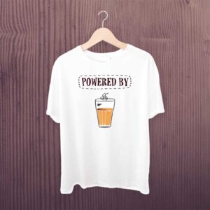 Man Printed T-shirt Powered By Tea