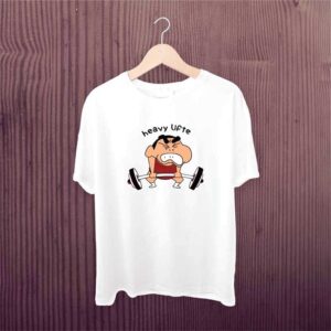 Man Printed T-shirt Shinchan Heavy Lifter