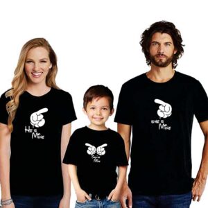 Family T-Shirts For 3 He Is Mine She Is Mine