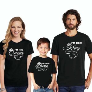 Family T-Shirts For 3 King Queen Prince