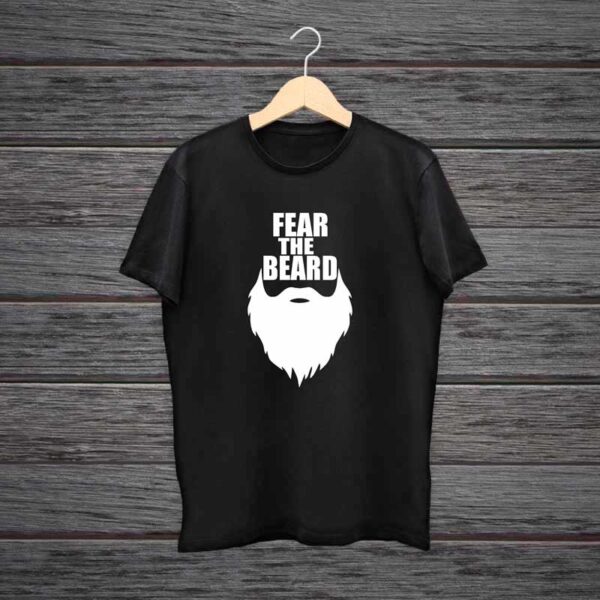 Man-Printed-Black-Cotton-T-shirt-Fear-The-Beard