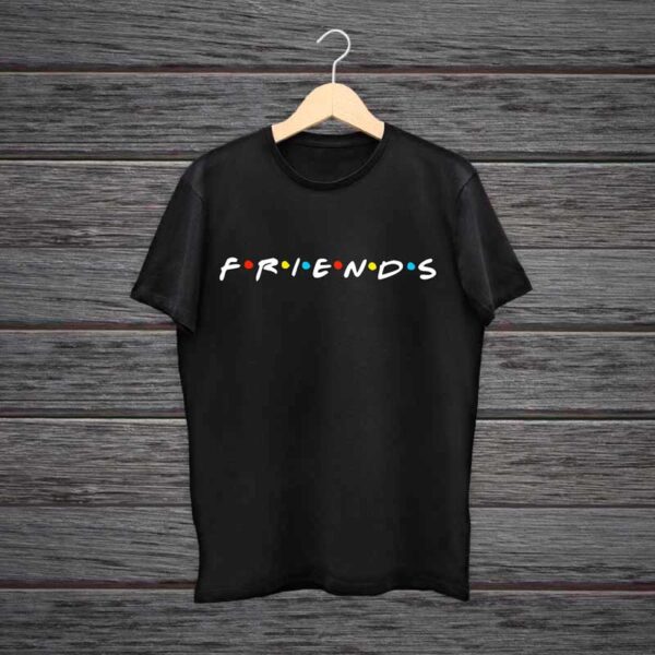 Man-Printed-Black-Cotton-T-shirt-Friends