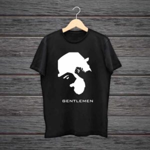 Man Printed Black Cotton T-shirt Gentlemen