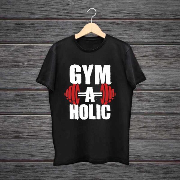 Man-Printed-Black-Cotton-T-shirt-Gym-A-Holic