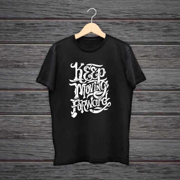 Man-Printed-Black-Cotton-T-shirt-Keep-Moving-Forward