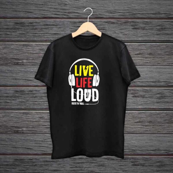 Man-Printed-Black-Cotton-T-shirt-Live-Life-Loud-Rock-N-Roll
