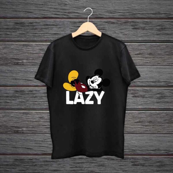 Man-Printed-Black-Cotton-T-shirt-Micky-Lazy