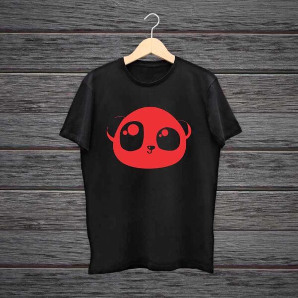 Man-Printed-Black-Cotton-T-shirt-Panda