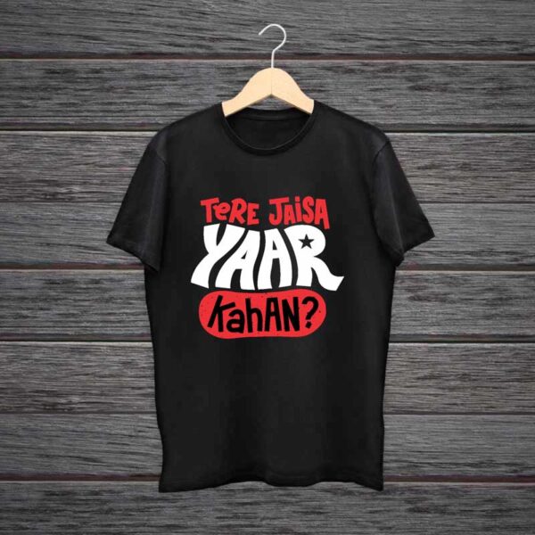 Man-Printed-Black-Cotton-T-shirt-Tere-Jaisa-Yaar-Kahan