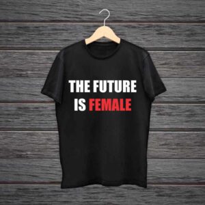 Man Printed Black Cotton T-shirt The Future Is Female