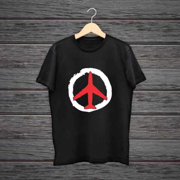 Man-Printed-Black-Cotton-T-shirt-Travel-Peace