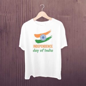 15 Aug India Independence Day T Shirt White Printed