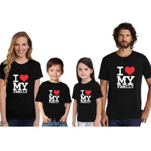 Family T-Shirts For 4 I Love My Family