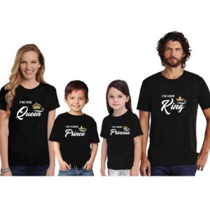 Family T-Shirts For 4 I am King Queen