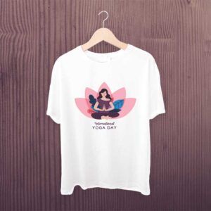 International Yoga Day T shirt White Printed