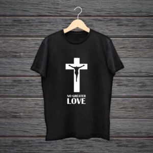Jesus Cross T Shirt 100% Black Cotton