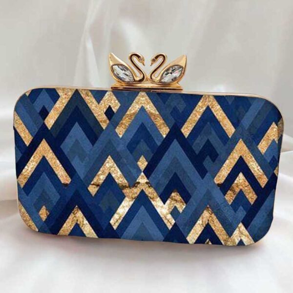 Blue-Color-Printed-Clutch-Bag-1