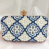 Blue-Gray-Flower-Printed-Clutch-Bag-1