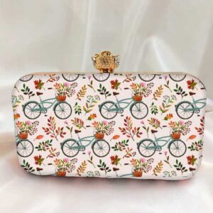 Cycle Printed Cluch Bag