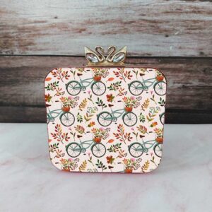 Cycle Printed Clutch Bag