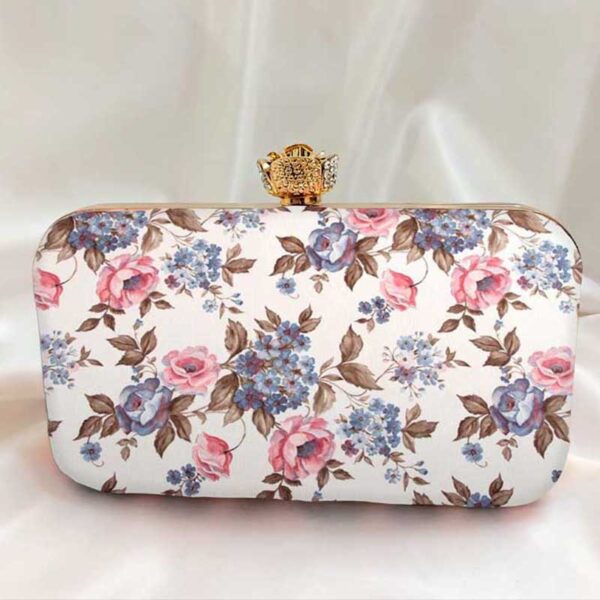 Diamond-Button-White-Printed-Clutch-Bag-1