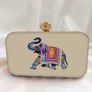 Elephant Printed Clutch Bag