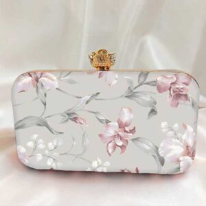 Flower Leaf Printed Clutch Bag