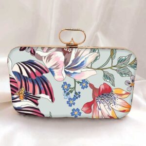 Flower Printed Clutch Bag