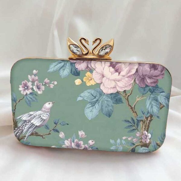 Gray-Color-Printed-Clutch-Bag-1