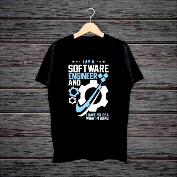 I am a Software Engineer Black Cotton T-shirt