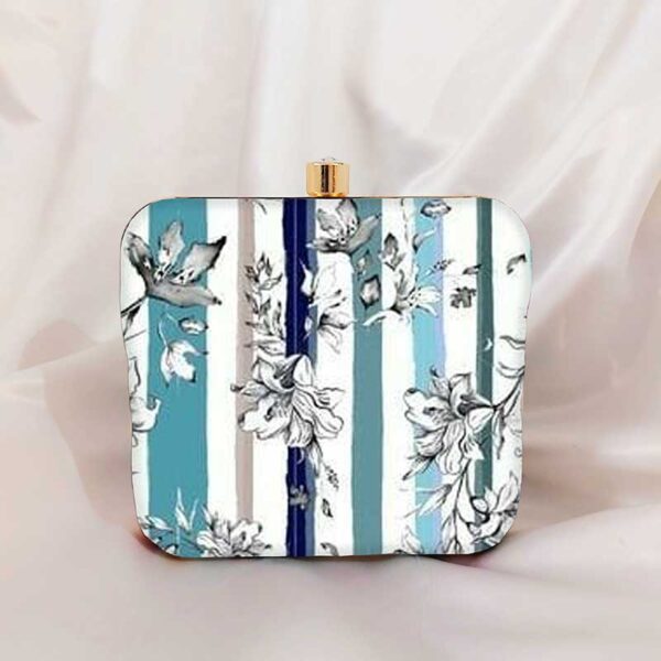 Lines-And-Flower-Printed-Clutch-Bag