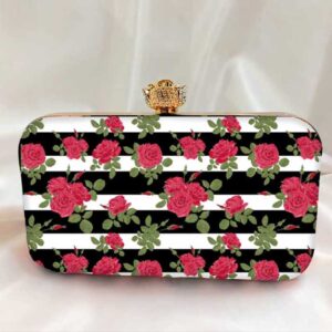 Rose Printed Clutch Bag