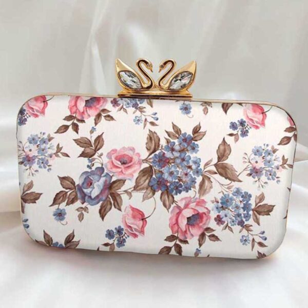 White-Color-Rose-Printed-Clutch-Bag-1