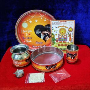 Customized Karwa Chauth Thali Set Vinyl Sticker Printed