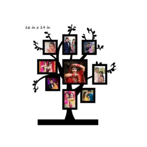 Customized Family Tree With 9 Photo Wooden Frame