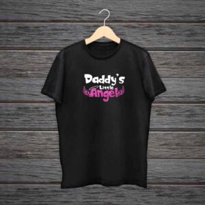 Girl T-Shirt Daddy Angel Glitter Print