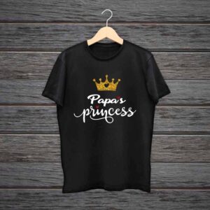 Girl T-Shirt Papa Princess Glitter Print