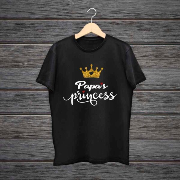 Girl-T-Shirt-Papa-Princess-Glitter-Print