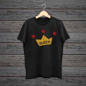 Girl T-Shirt Queen Glitter Print