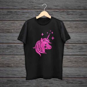 Girl T-Shirt Unicorn Glitter Print
