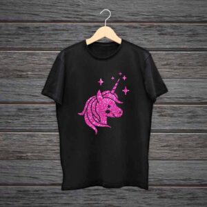 Girl T-Shirt Unicorn Glitter Print