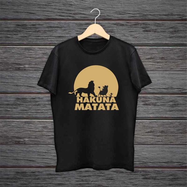 Hakuna-Matata-Lion-King-Black-Cotton-Tshirt