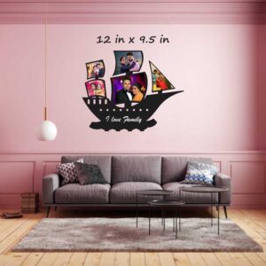 Mobeka Photo Frame Solid Wood Clock Photo Wall Photo Frame Combination Butterfly Wall Sticker European Living Room Photo Frame Wall Color : 1# 