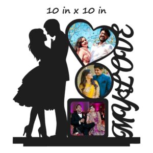 Customized My Love Wooden Table Photo Stand
